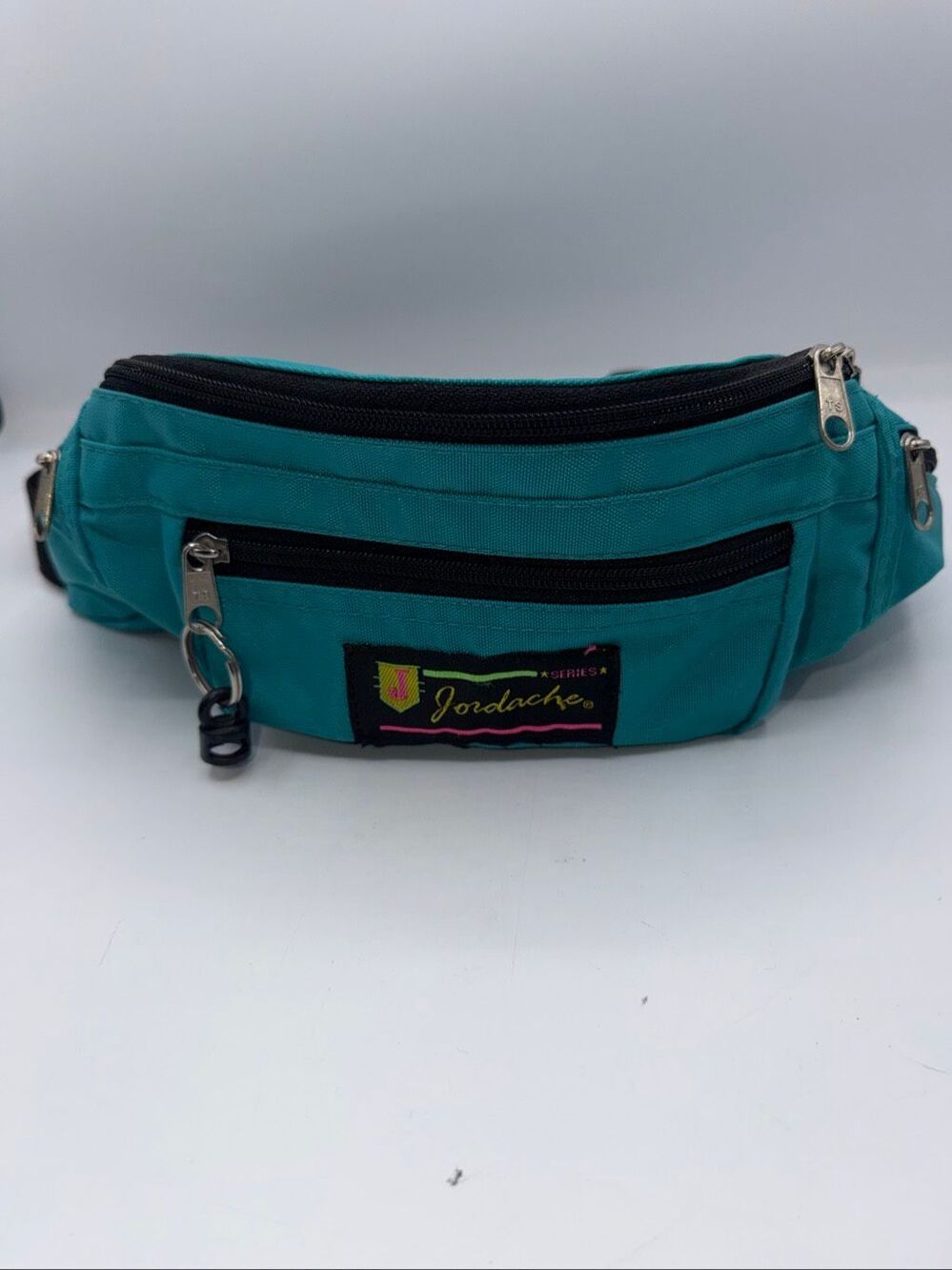 JORDACHE Vintage Turquoise Nylon Fanny Pack Belt Bag